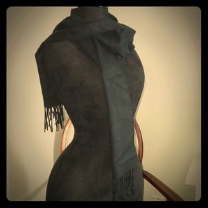 Fringed Black Scarf